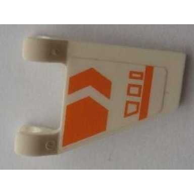 white flag 2 x 2 trapezoid with orange chevron line and symbols pattern model right side sticker - set 7693