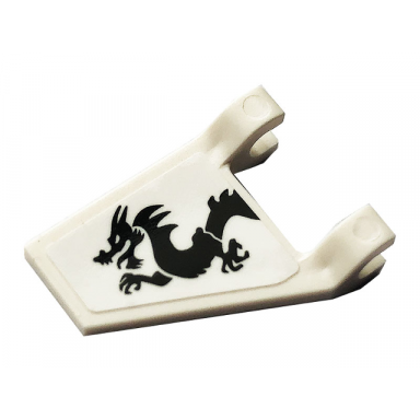 white flag 2 x 2 trapezoid with black dragon pattern on both sides stickers - set 70666