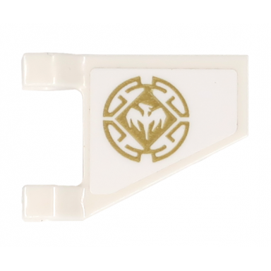 white flag 2 x 2 trapezoid with gold dragon circle pattern on both sides stickers - set 70655