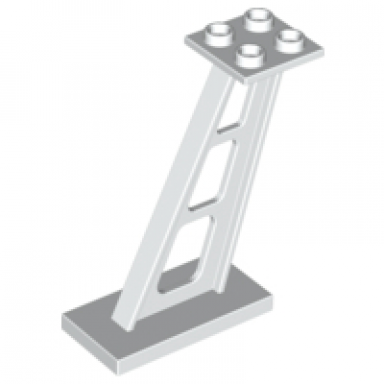 white support 2 x 4 x 5 stanchion inclined 5mm wide posts