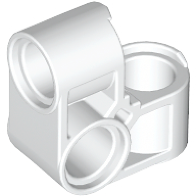 white technic pin connector perpendicular 2 x 2 bent