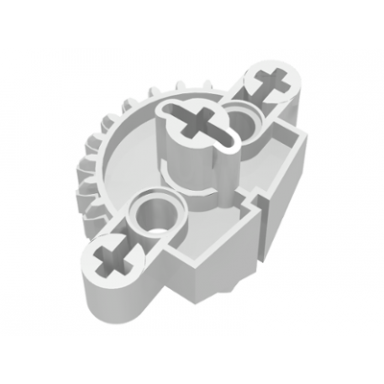 white bionicle matoran torso gear 9 tooth with 3 axle holes and 2 pin holes
