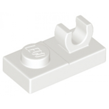 white plate modified 1 x 2 with open o clip on top