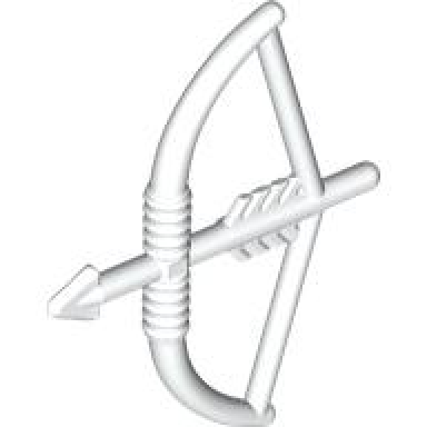 white minifigure weapon bow longbow with arrow drawn