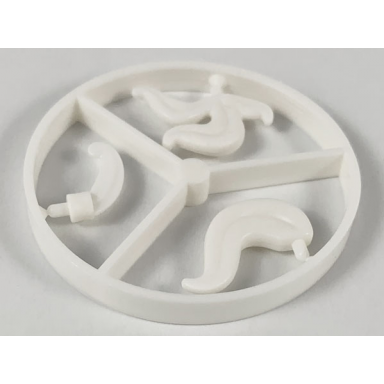 white minifigure plume feather wheel 3 on sprue