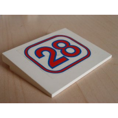 white slope 10 6 x 8 with 28 pattern sticker - set 5521