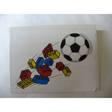 white slope 10 6 x 8 with bricks and soccer ball football pattern sticker - sets 3309 3310