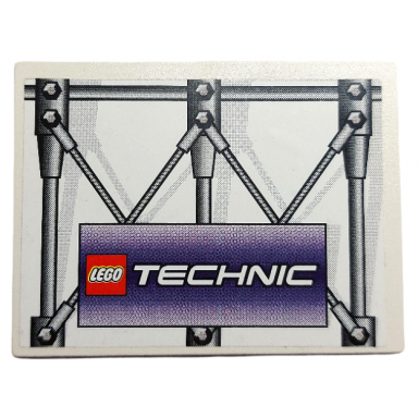 white slope 10 6 x 8 with girders and lego technic logo pattern sticker - set 3403