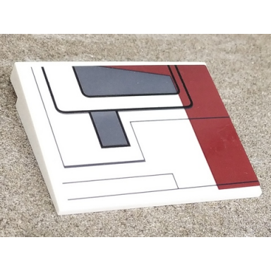 white slope 10 6 x 8 with sw republic attack gunship pattern model right side sticker - set 7676