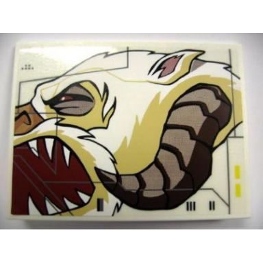 white slope 10 6 x 8 with wampa face profile pattern model left side sticker - set 10195