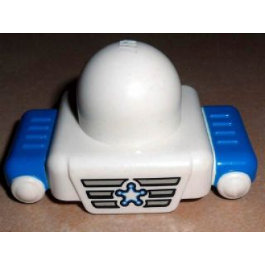 white primo plate 1 x 1 with blue mudguards with sheriff star pattern