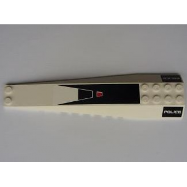white wedge 16 x 4 triple curved with reinforcements with black and red air intake and white police on black pattern stickers - set 5983