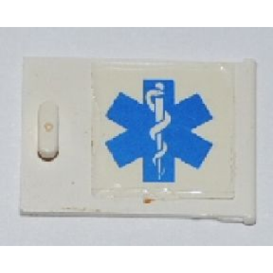 white container cupboard 2 x 3 x 2 door with emt star of life to right of handle pattern sticker - sets 7726 7902