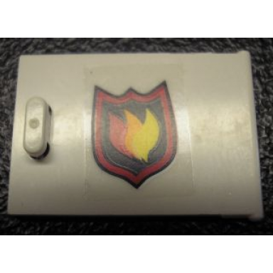 white container cupboard 2 x 3 x 2 door with fire logo pattern model left side sticker - set 7239
