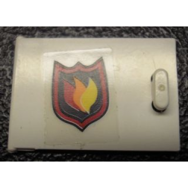 white container cupboard 2 x 3 x 2 door with fire logo pattern model right side sticker - set 7239