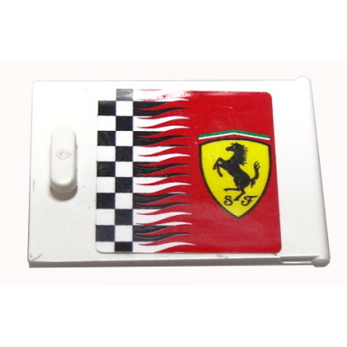 white container cupboard 2 x 3 x 2 door with checkered flag and ferrari logo pattern right sticker - sets 8185 8654 8672