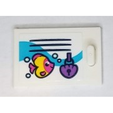 white container cupboard 2 x 3 x 2 door with clam shell lock bubbles fish and black vents pattern sticker - set 41430