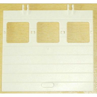 white garage door 1 x 12 x 9 with three windows locking dual 2 finger hinges