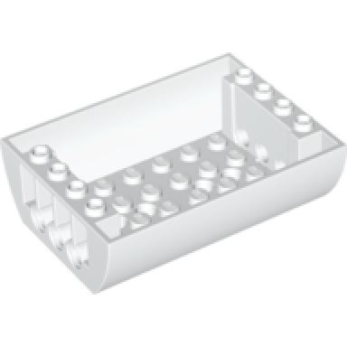 white slope curved 6 x 8 x 2 inverted double