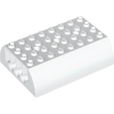 white slope curved 6 x 8 x 2 double