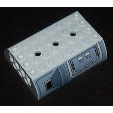 white slope curved 6 x 8 x 2 double with sw star destroyer escape pod pattern on both sides stickers - set 6211