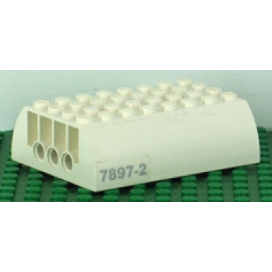 white slope curved 6 x 8 x 2 double with light bluish gray 7897-2 pattern on both sides stickers - set 7897