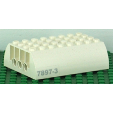 white slope curved 6 x 8 x 2 double with light bluish gray 7897-3 pattern on both sides stickers - set 7897