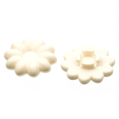 white clikits icon flower 10 petals 2 x 2 small with pin frosted solid and transparent colors