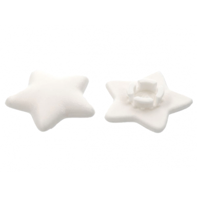 white clikits icon star 2 x 2 small with pin frosted solid and transparent colors