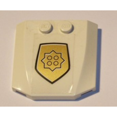 white wedge 4 x 4 x 2 3 triple curved with world city gold police badge on transparent background pattern sticker - set 4854