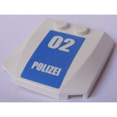 white wedge 4 x 4 x 2 3 triple curved with white 02 polizei on blue background pattern sticker - set 7744