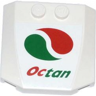 white wedge 4 x 4 x 2 3 triple curved with octan logo pattern sticker - set 60053