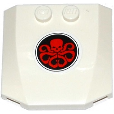 white wedge 4 x 4 x 2 3 triple curved with red hydra logo in black circle pattern sticker - set 76041