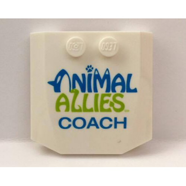 white wedge 4 x 4 x 2 3 triple curved with dark azure lime animal allies coach pattern