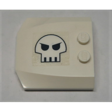 white wedge 4 x 4 x 2 3 triple curved with skull pattern model left side sticker - set 10192