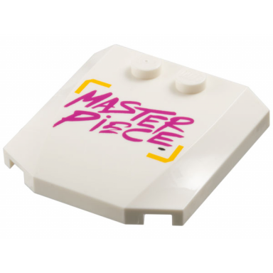 white wedge 4 x 4 x 2 3 triple curved with magenta masterpiece and bright light orange corner brackets pattern