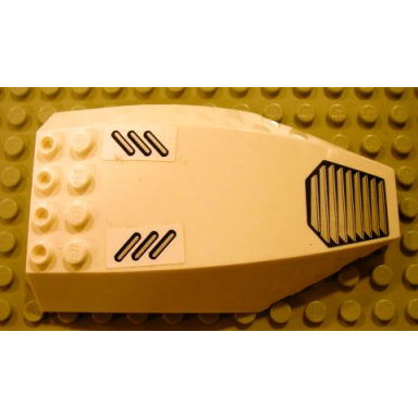 white windscreen 10 x 6 x 2 curved with grille and vents pattern stickers - set 8106