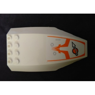 white windscreen 10 x 6 x 2 curved with orange modified classic space logo and trim hypersonic operations aircraft pattern sticker - set 7644