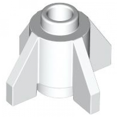 white brick round 1 x 1 with fins