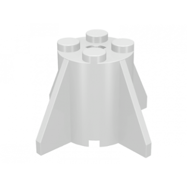 white brick round 2 x 2 x 2 with fins