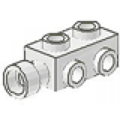 white brick modified 1 x 2 x 2 3 with studs on sides and extended stud receptacle