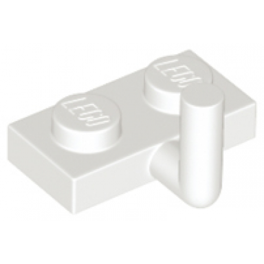 white plate modified 1 x 2 with bar arm up horizontal arm 5mm