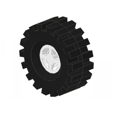 white wheel 8mm d x 6mm with black tire 21mm d x 9mm offset tread medium 4624 4084