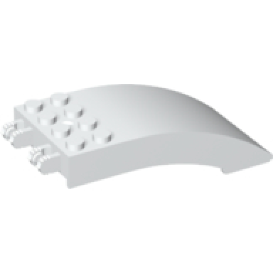 white windscreen 8 x 4 x 2 curved with locking dual 2 fingers