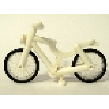 white bicycle with trans-clear wheels and black tires 4719 4720 2807