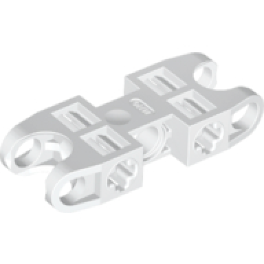 white technic axle and pin connector 2 x 5 with 2 ball joint sockets open sides