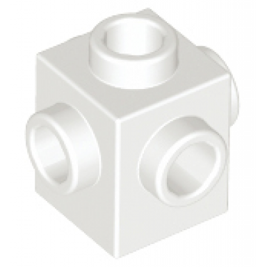 white brick modified 1 x 1 with studs on 4 sides