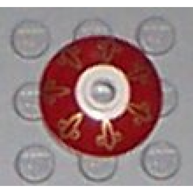 white dish 2 x 2 inverted radar with hp clock top pattern