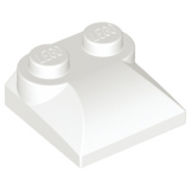 white slope curved 2 x 2 x 2 3 with 2 studs and curved sides