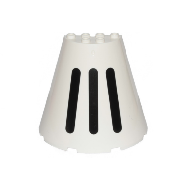 cone half 8 x 4 x 6 with 3 black stripes pattern sw d-o head top